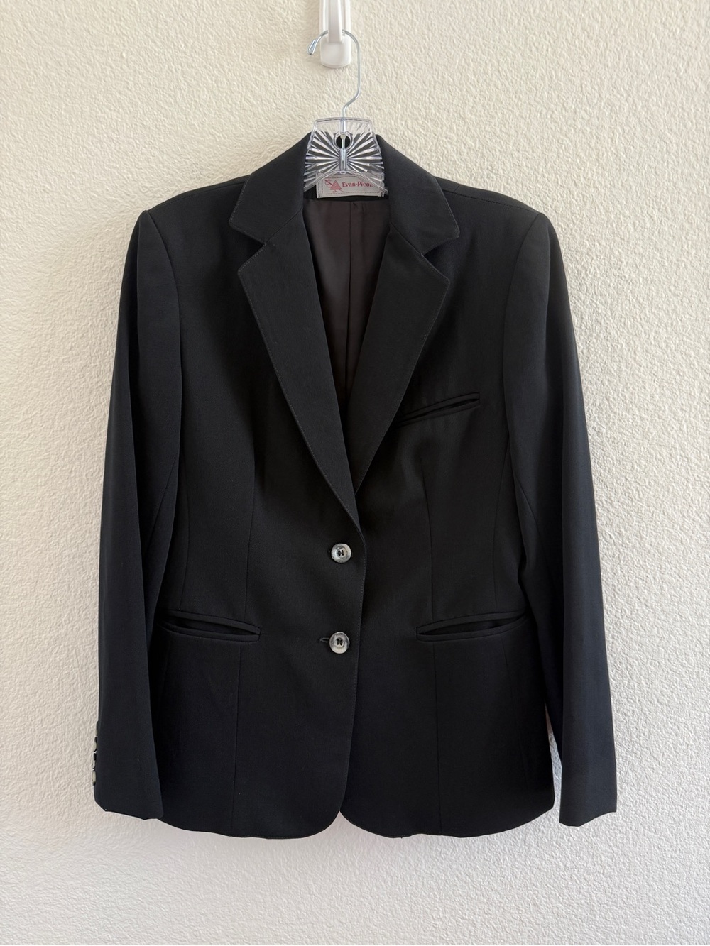 Evan Picone Vintage Black Wool Tailored Women’s Blazer